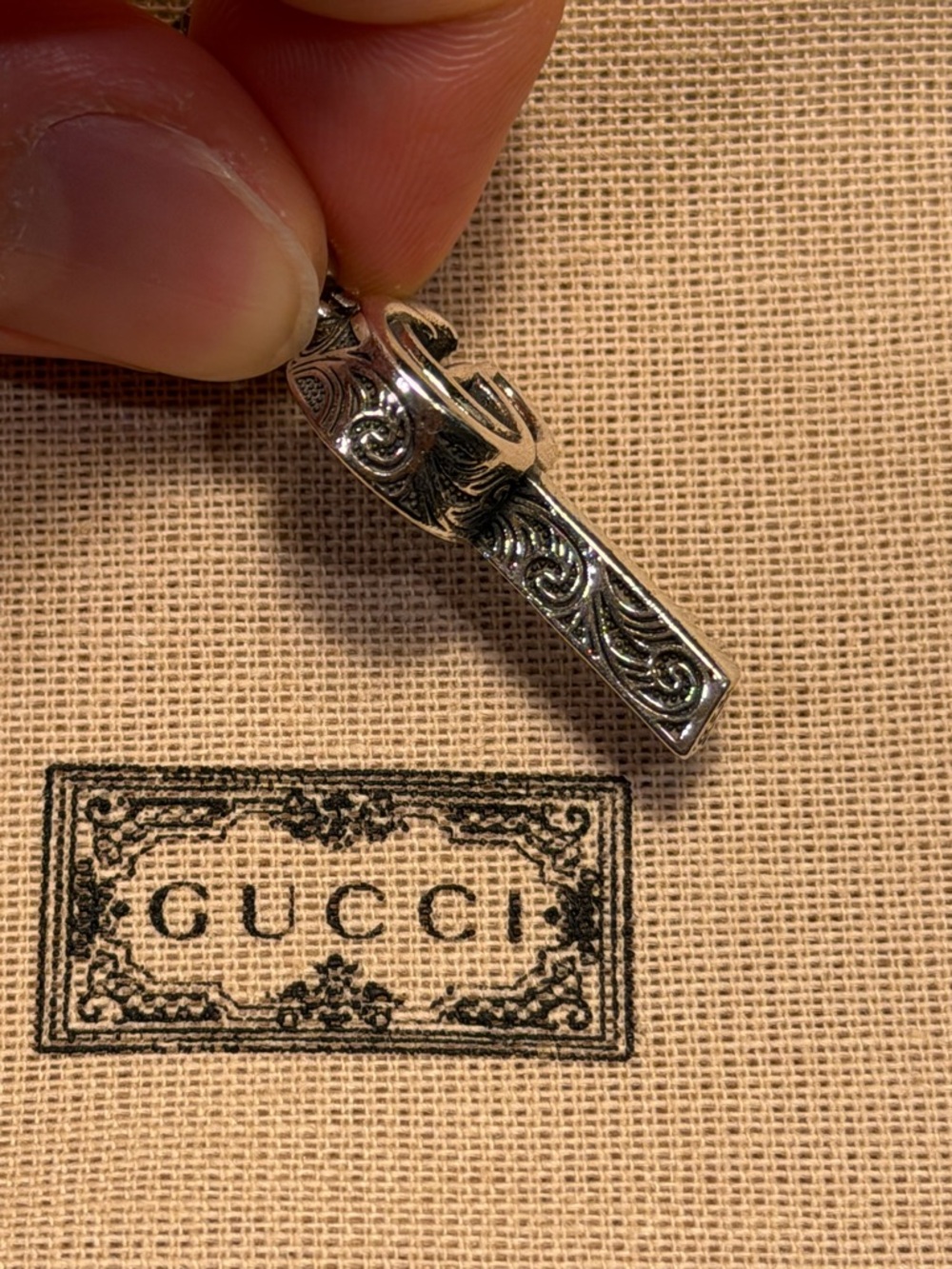 Gucci Silver GG Key Pendant Necklace - Picture 3 of 7